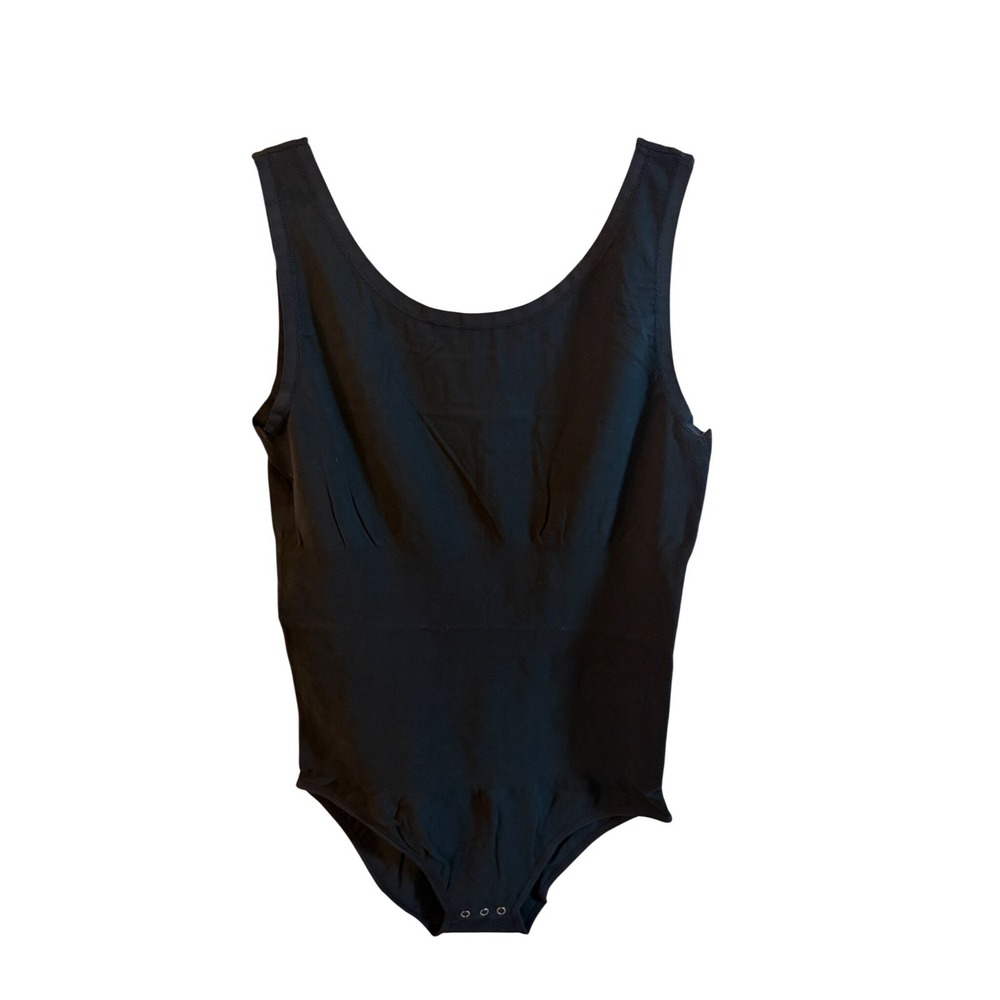 Essentials by Tummie Black Cotton Full Back Bodysuit Womens 2X/3X